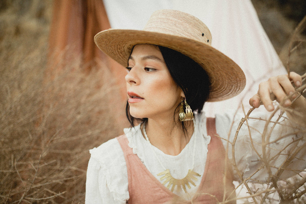 &lt;&lt; DIAMONDBACK Drop Hoops &gt;&gt; Textured &amp; hand formed brass hoops with 14k gold filled earwires // Earrings are 2.25” long