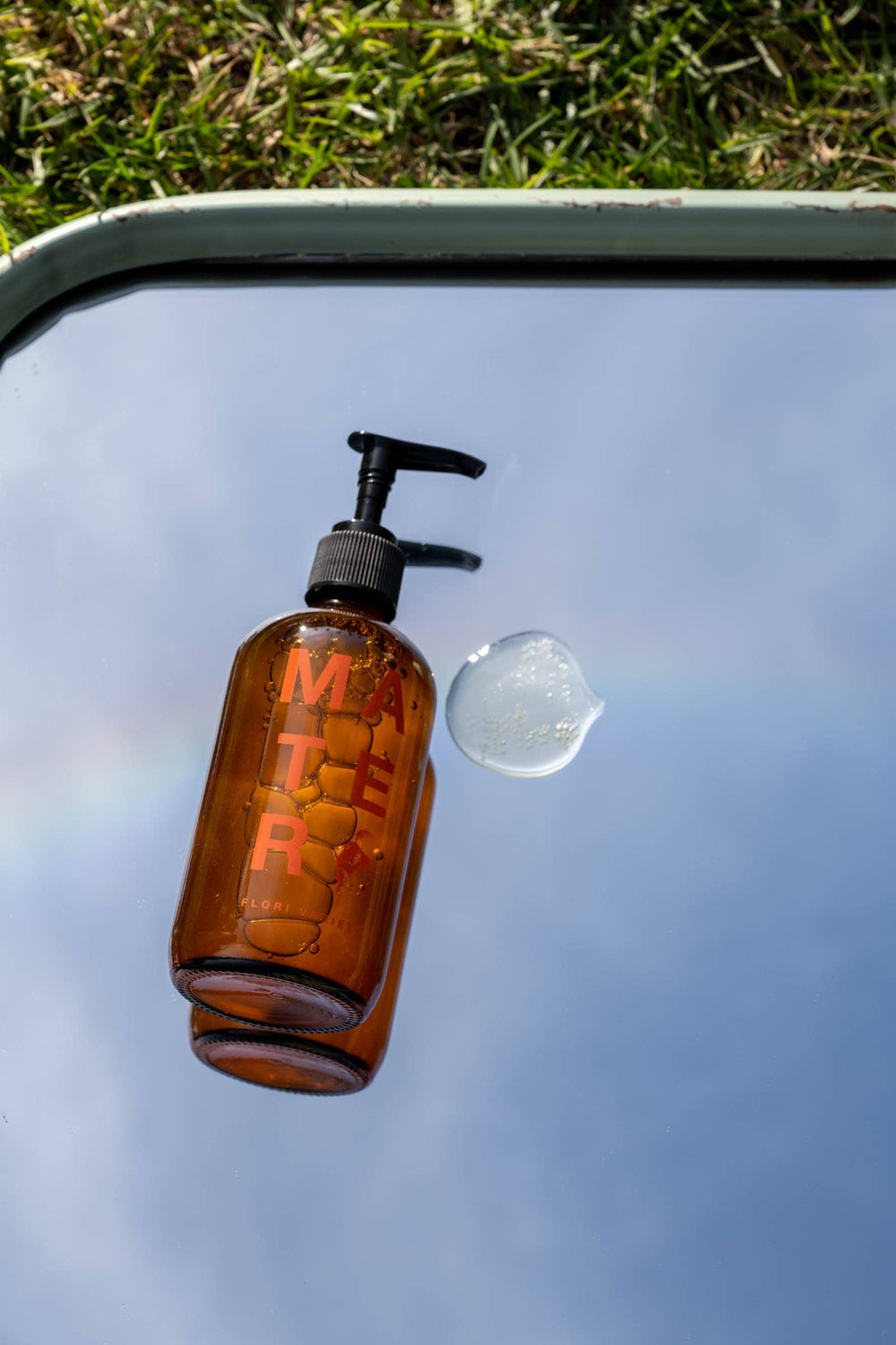 Mater hand+body is now offered in a custom-printed glass bottle! Do your part and reduce your plastic purchases. flori soap