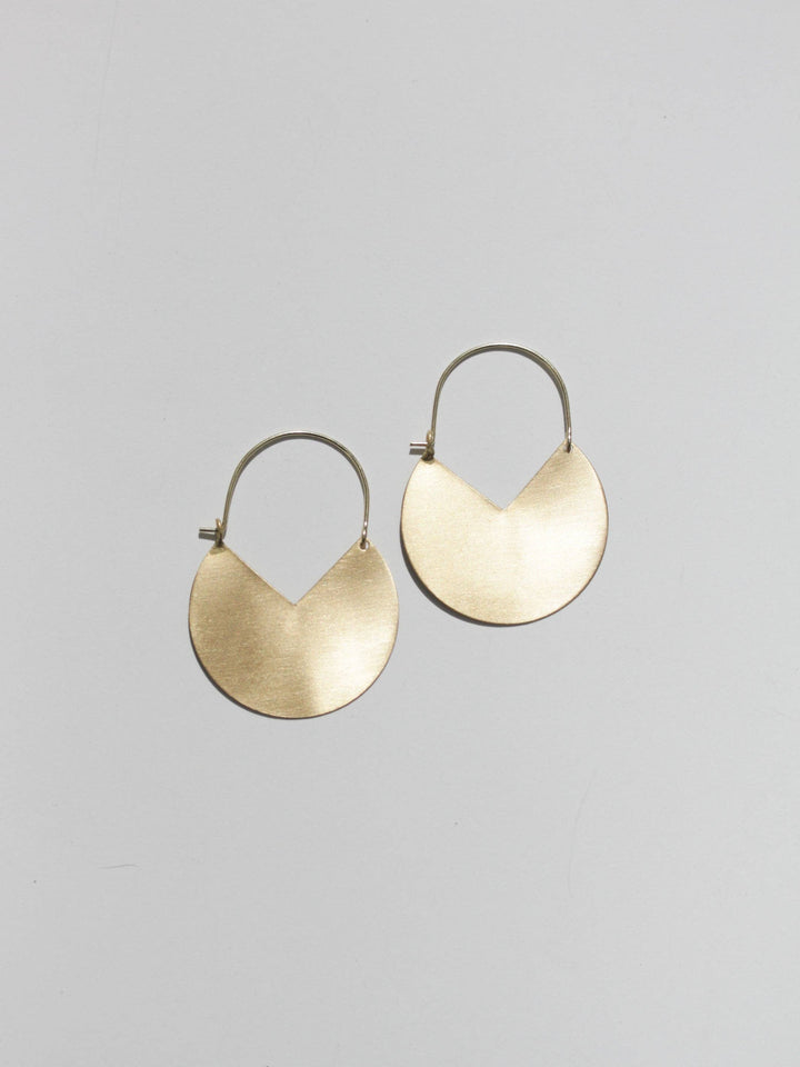 Matte Gold Pacman Earrings: Medium 1.5"