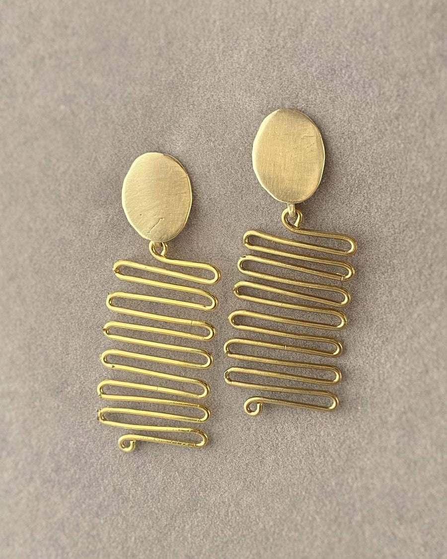 Mahnal - Janan Earrings handcrafted brass. Black Owned women owned brand