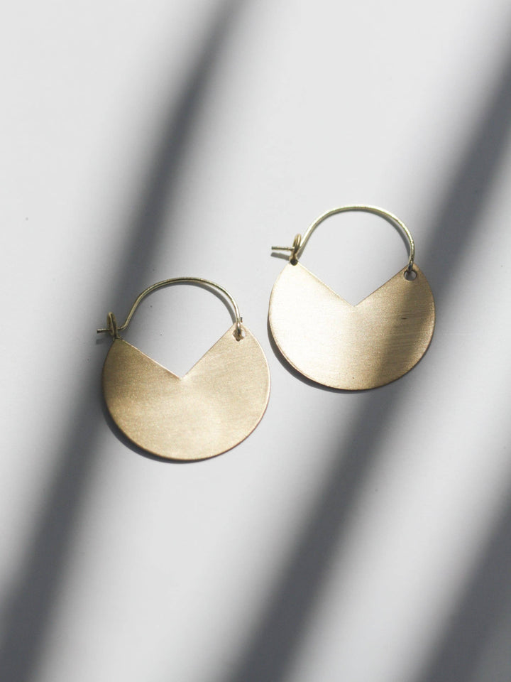 Matte Gold Pacman Earrings: Medium 1.5"