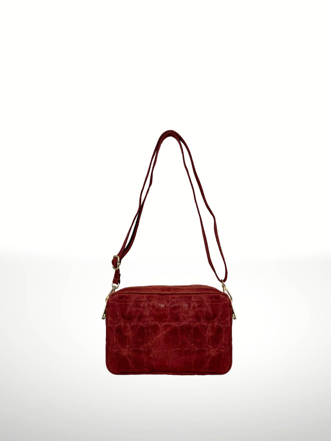 Garnet suede leather bag